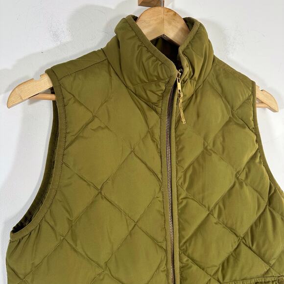 J.CREW Excursion‎ Olive Green Quilted Down Vest Womans Size XS - Picture 8 of 10